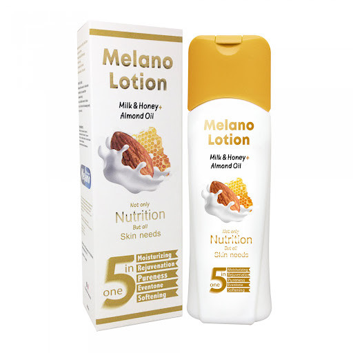 MELANO LOTION MILK &HONEY +ALMOND OIL NUTRITION 5 IN 1 LOTION 300ML